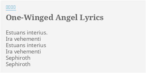 one winged angel lyrics english